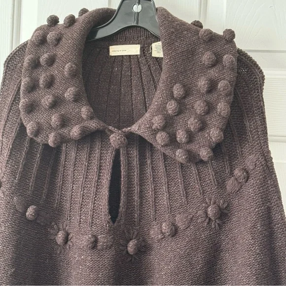 Anthropologie Sleeping On Snow Brown Wool Sweater Vest Bubble Knit Sz M - Picture 9 of 12